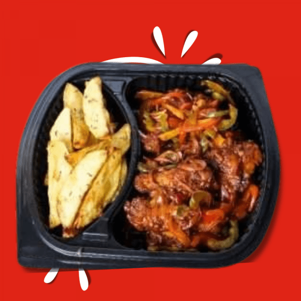 5. CHICKEN DRUMSTEAKS -GLAZED SPICY -3pcs ( Inclusive of Portion Chips/Potatoes, Sauce)