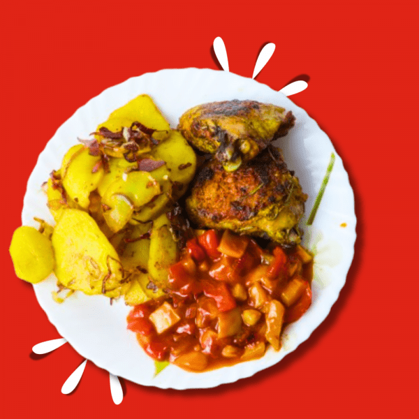 9. CHICKEN GRILL THIGH -2 pc ( Inclusive of Portion Chips/Potatoes, Sauce)