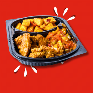 25. CHICKEN WINGS - CRIPSY COATED GLAZED - 21 pcs (Inclusive of Full Chips/Potatoes)